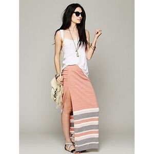 Free People Beach Maxi Skirt Women's Size Small Coral High Slit